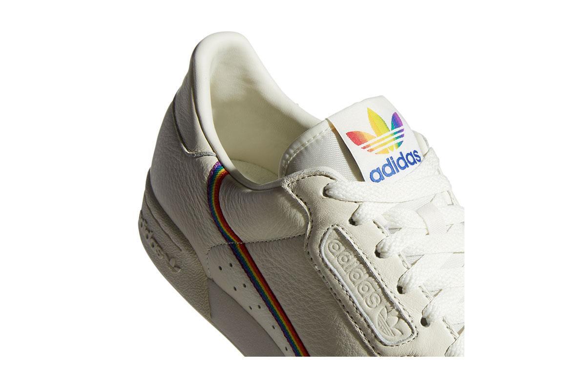 Adidas white continental 80 best sale pride trainers